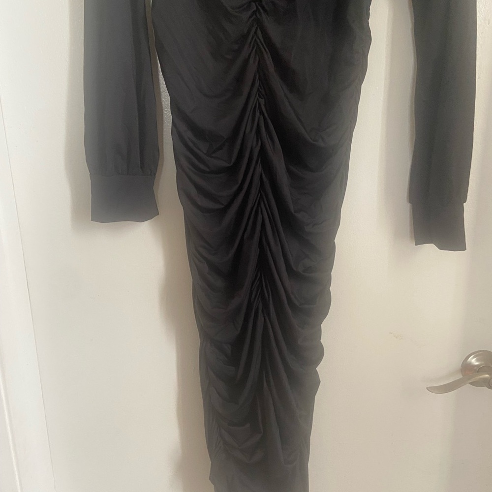 Elegant Black Ruched Dress